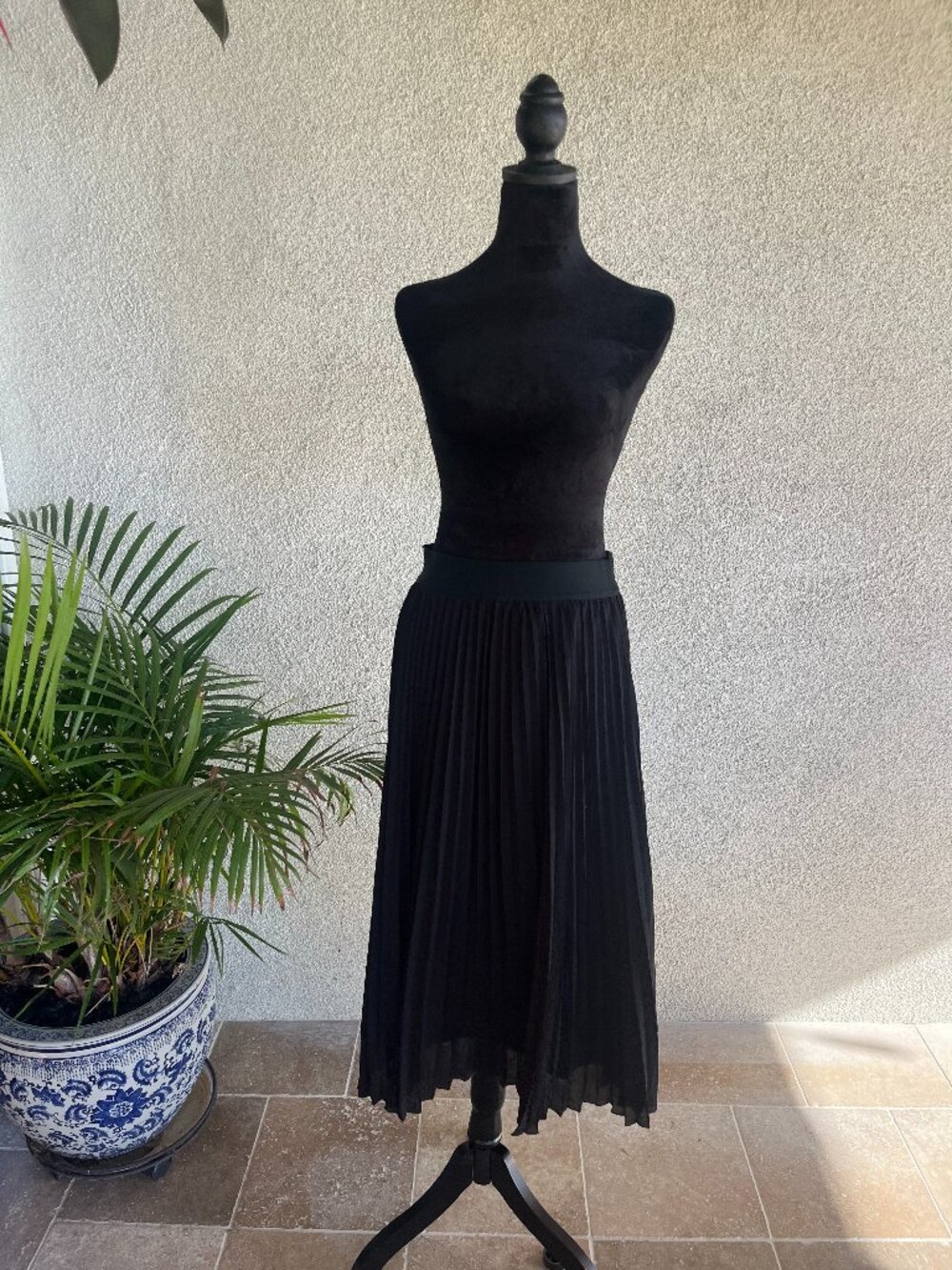 Quince Black Pleated Skirt